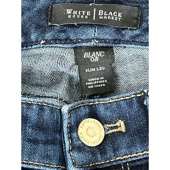 White House Black Market Dark Blue Straight Leg Jeans - Picture 12 of 13